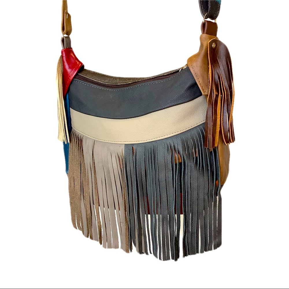 XXSOLDXX Leather fringe boho Boho shoulder|boho fringed crossbody - Picture 1 of 11